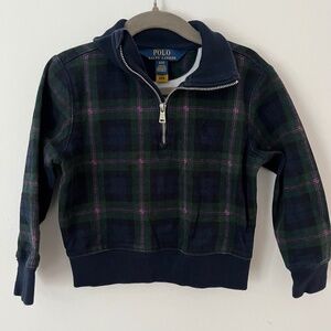 Polo Ralph Lauren Plaid Quarter Zip Sweatshirt